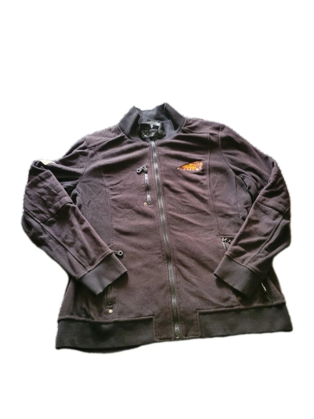 Indian Motorcycle Company Fleece Full Zip Jacket Embroidered Logo Mens L Black